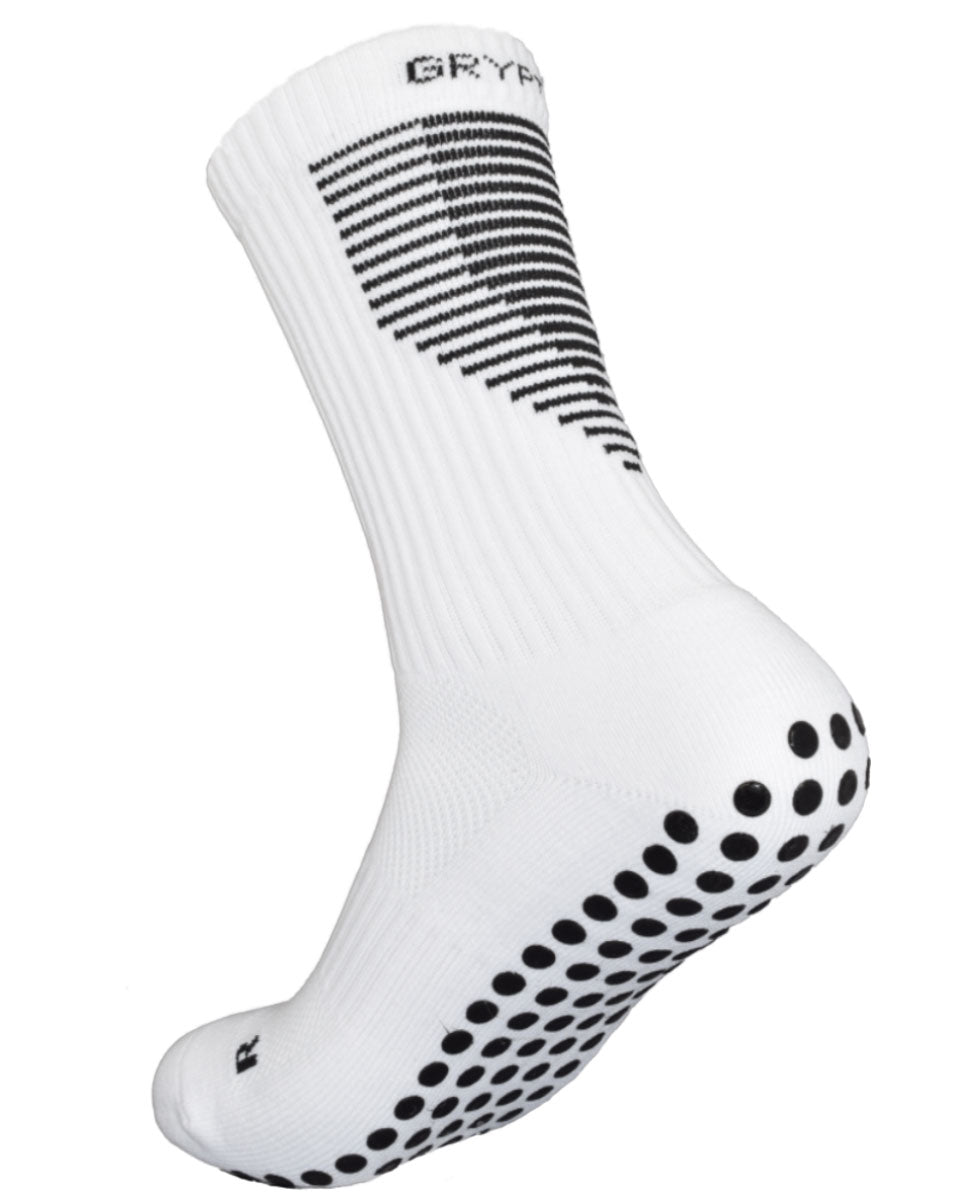 Contrast - White - Black Grip Midcalf Length Premium Football Grip