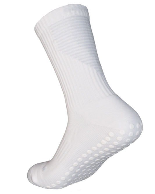 Ice - All White Midcalf Length Premium Football Grip Socks