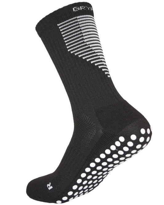 Shadow - Black - White Grip Midcalf Length Premium Football Grip Socks